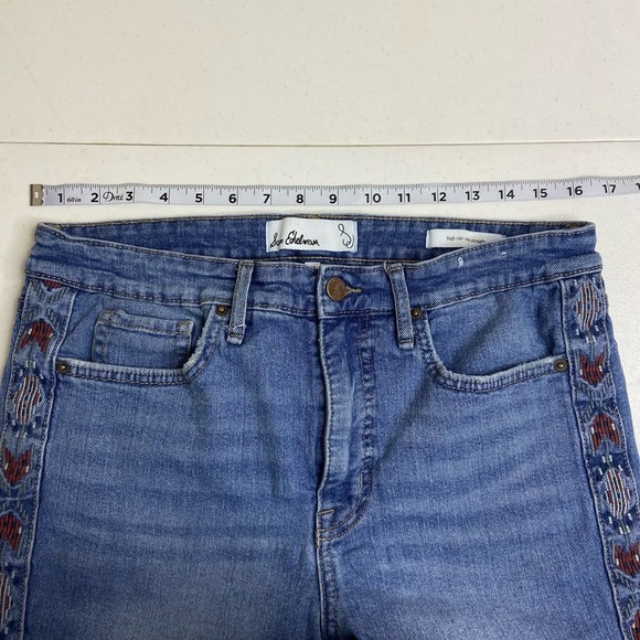 Sam Edelman Size 31 High Rise Slim Straight Jeans‎ Embroidered Southwestern Boho - Picture 12 of 15